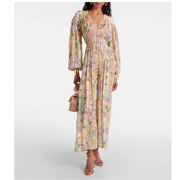 Zimmermann Halliday Gathered Maxi Dress Sz 2 $1,350